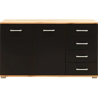 Priess Kombikommode 123 x 71 x 38 cm Schwarz
