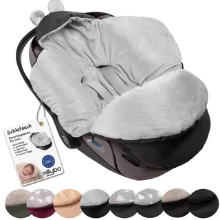 millybo Fußsack Baby Einschlagdecke für Winter geeignet für Kinderwagen Babyschale Babybett Autositz Buggy (605.001 Nylon Graphit - Minky grau)