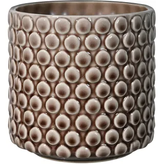 Bloomingville Blumentopf DOT - Farbe für den Innenbereich, Retro-Stil, kreativ, S (12,5 cm Ø), Braun, Keramik