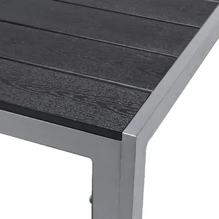 Mojawo Non-Wood Gartentisch Aluminium Silber / Schwarz 90x90cm
