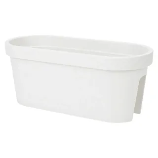 Spetebo Balkon Geländer Blumenkasten oval 60 x 25 cm Weiß