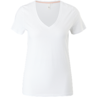 QS - T-Shirt mit V-Ausschnitt, Damen, weiß, XS