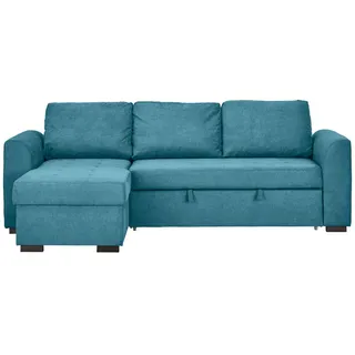 Xora Ecksofa, Petrol, Kunststoff, 3-Sitzer, Füllung: Schaumstoff, L-Form, links montierbar, rechts montierbar, 243x155 cm, Typenauswahl, Stoffauswahl, Hocker erhältlich, Rücken echt, Wohnzimmer, Sofas & Couches, Wohnlandschaften, Ecksofas