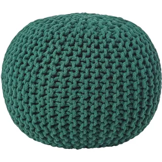STRICK-POUF tannengrün, 40/40/35 cm