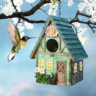 Vogelhaus, Hängevogelhaus, Gartendekoration, Vogelhaus Aus Kunstharz Für Garten, Terrasse, Balkon, Hof, Landhaus, Kleines Vogelnest, Vogelnest Für Schwalben, Kolibris, Spatzen