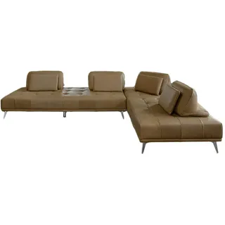 Kawola Modulsofa, Beige, Metall, Echtholz, 4-Sitzer, Füllung: Komfortschaum, 350x83x240 cm, Wohnzimmer, Sofas & Couches, Sofas