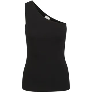 KAFFE Jerseytop Kapia Damen Jerseytop Asymmetric One Shoulder Tank Top M, Black Deep