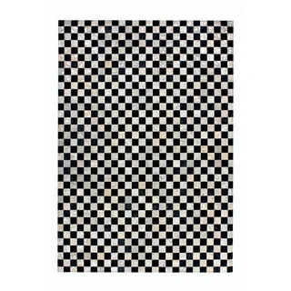 Kayoom Lederteppich 160 x 230 cm Grau/Silber
