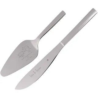 Herz & Heim® WMF Tortenheber und Tortenmesser zur Hochzeit mit Gravur Topf und Deckel