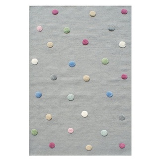 Kinderteppich Colordots, Happy Rugs, rechteckig, Höhe: 15 mm, Wollteppich grau|silberfarben 120 cm x 180 cm x 15 mmLivone GmbH