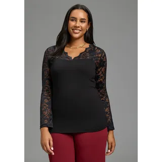 laura scott curve Spitzenshirt Schwarz 44/46