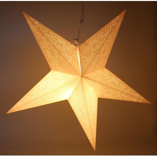 Stern beleuchtet zum aufhängen mit E14 Fassung creme-rosa 45cm