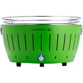 LotusGrill XL Limettengrün G435 der raucharme Holzkohlegrill/Tischgrill mit USB-