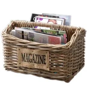More2Home Dekokorb Zeitungskorb, MAGAZINE, Rattan grau, 46 cm breit