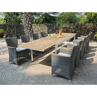 Zebra Gartenmöbel-Set Kubex aus recyceltem Teak -Status Sessel grau -1