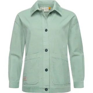 Ragwear Cordjacke "Ennea", Damen, Gr. L (40), blau (aquablau), Obermaterial: 100% Baumwolle, gerade hüftbedeckend, mit Knopf,Ärmel mit Ärmelschlitz Umschlagsaum mit Knöpfen,verstellbar, Jacken, Leichte Damen Übergangsjacke aus Kord
