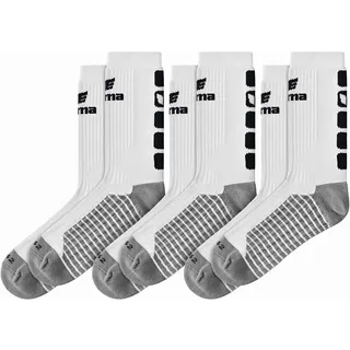 Erima Classic 5-C Socken 3er Pack Weiß/Schwarz 35-38
