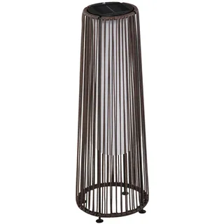 Outsunny Solarleuchte Rattan 21,5 x 21,5 x 61 cm 1er Set braun