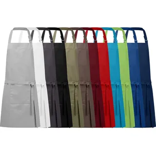 Schürze Kochschürze Latzschürze Vorbinder Kellnerschürze Grillschürze Küchenschürze Baumwolle, Farbe: Schwarz - Schwarz