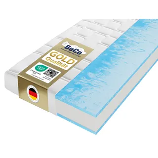 Gelschaummatratze BECO "GUMO Maxx – GOLD Gelschaummatratze mit luxuriöser Komforthöhe", weiß, B:140cm H:25cm L:200cm, Bezug: 100% Polyester. Steppfüllung: 100% Polyester, Matratzen, 25 cm Höhe, Gelschaum, unterschiedlich fest, ideal auch 140x200