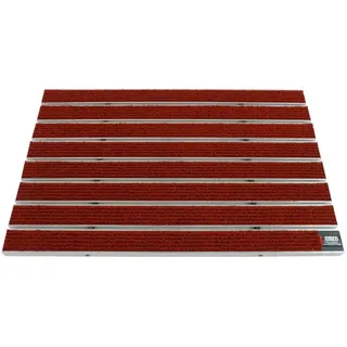 Emco Fußmatte Eingangsmatte DIPLOMAT, Large Rips Rot, rechteckig, Höhe: 22 mm, Größe: 750x500 mm, für Innen- und überdachten Außenbereich rot