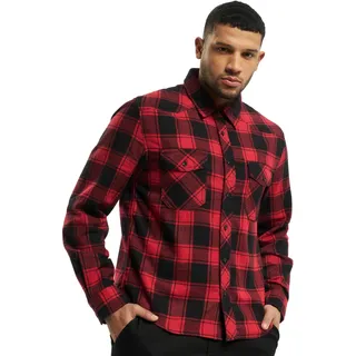 Brandit Textil Check Langarmhemd Red / Black 3XL