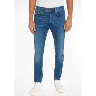 Tommy Hilfiger 5-Pocket-Jeans SLIM BLEECKER PSTR mit Tommy Hilfiger Leder-Batch am hinteren Bundabschluss blau