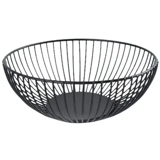 Runder Drahtkorb, Große Obstkorb Schwarzem Metall Rund Modern Obstkorb, Runde Aufbewahrungsschalen Aus Eisen, Moderne Obstschale, Gemüseständerhalter Für Snacks Küchentheke