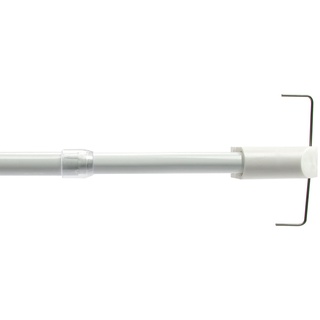 Liedeco Scheibenstange mit Klemmträger, 12 mm Cafehausstange weiß, 055-085 cm ausziehbar