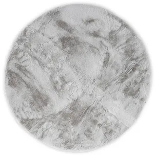 Gino Falcone Kunstfellteppich, Silber, Textil, Uni, Rund, 120x120 cm, für Fußbodenheizung geeignet, leicht zusammenrollbar, pflegeleicht, strapazierfähig, Teppiche & Böden, Teppiche, Fellteppiche