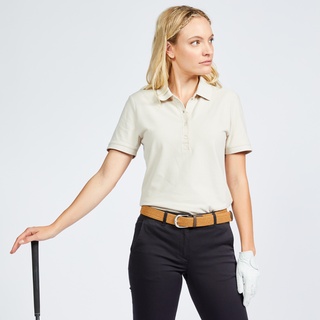Damen Poloshirt kurzarm - MW500 hellbeige, beige, L