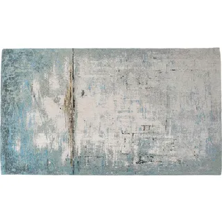 Kare Design Teppich Abstract Hellblau, großer Wohnzimmerteppich, gewebter Bodenteppich, Vorleger, Läufer, Hellblau-Grau (H/B/T) 1x170x240cm