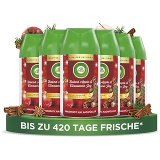 Air Wick Freshmatic Max Raumspray – Nachfüller für den Air Wick Freshmatic Max – Duft: Baked Apple & Cinnamon Joy – 6 x 250 ml Nachfüller
