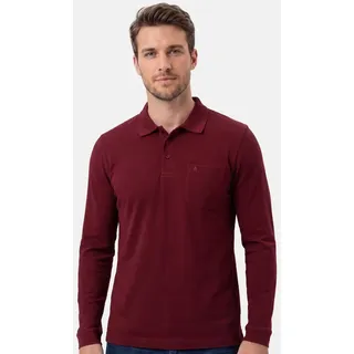 RAGMAN Langarm-Poloshirt rot 3XL