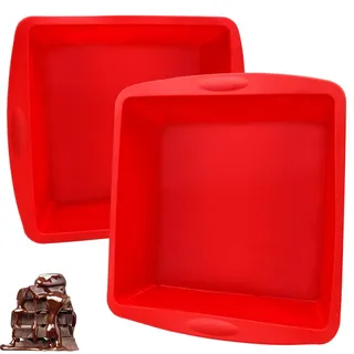 2 Stück Silikon Backform Eckig, Antihaft Backformen Silikon, Kuchenform Silik...
