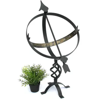 DanDiBo Ambiente DanDiBo Sonnenuhr Garten Groß Gartenuhr Wetterfest Outdoor Metall Schwarz Schmiedeeisen Deko Wetterfest 70 cm Uhr Deko