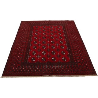 Orientteppich »Afghan Akhche Bokhara«, rechteckig, 95627207-0 rot 8 mm