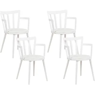 Beliani Esszimmerstuhl Morill Kunststoff weiß 4er Set