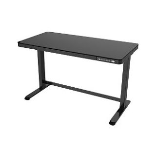 Euroseats Sitz-Stehschreibtisch Schwarzes Glas 602 x 1202 mm ? 720 x 1210 mm