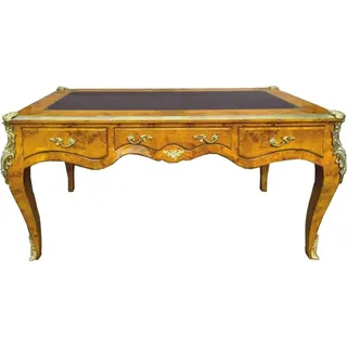 Casa Padrino Schreibtisch Vogelaugenahorn / Gold