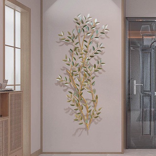 Ainydie Kreative Handgefertigte Blätter Metall Wanddeko, 3D Leaves Wandschmuck Wandskulptur, Metallbilder für Wohnzimmer Schlafzimmer Zimmer und Büro,137x51cm