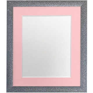 FRAMES BY POST Bilderrahmen mit pinkem Passepartout, Kunststoffglas, 40 x 50 cm, Bildgröße 16 x 12 Zoll