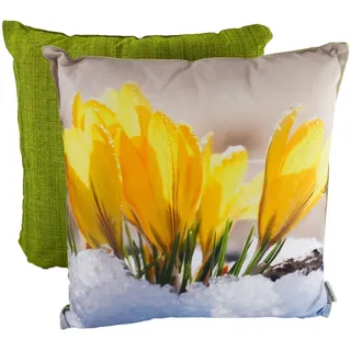 Marabella Outdoor Kissen Herbst 45x45x12cm wetterbeständig mit herbstlichen Motiven, Herbstmotiv:Krokusse
