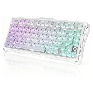 Gravastar Mercury K1 Lite Mechanische Tastatur -Crystal Aurora | 75% Wireless Gaming Keyboard mit Tri-Mode (2.4G/BT/USB-C), Hot Swap,Kabellos, Gasket, RGB Beleuchtung, Mechanical Tastaturen