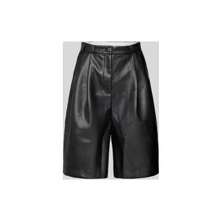 Straight Leg Shorts in Leder-Optik Modell 'Nika', Black, 40