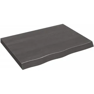 vidaXL Waschtischplatte Dunkelbraun 80x60x(2-6)cm Massivholz Behandelt