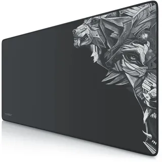 Titanwolf Gaming Mauspad XXL Wolfmotiv Schwarz