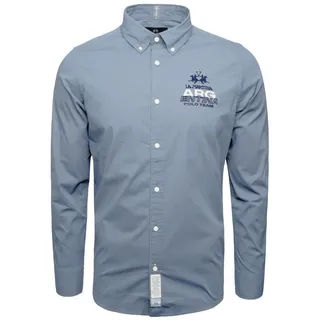 La Martina Langarmhemd MAC601 Herren blau 3XL