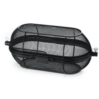 SANTOS BBQ Drehspieß Korb für Drehspieße, Grillkorb, rund, schwarz