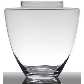 INNA-Glas Bodenvase Glas Lacey, Trichter - rund, klar, 35cm, Ø 35cm - Große Vase weiß